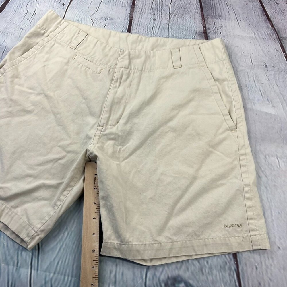 Kavu Womens Chino Hiking Shorts Sz 10 Beige 100% Cotton 6" Inseam - Picture 6 of 11